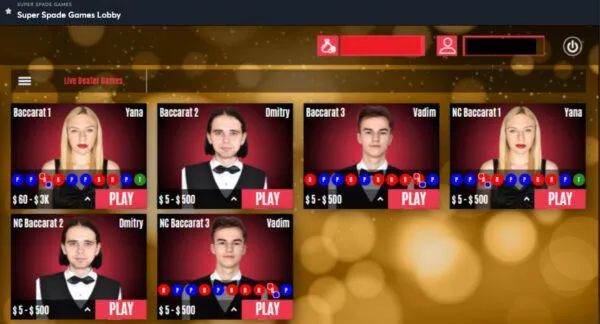 Super Spade Games ライブバカラ