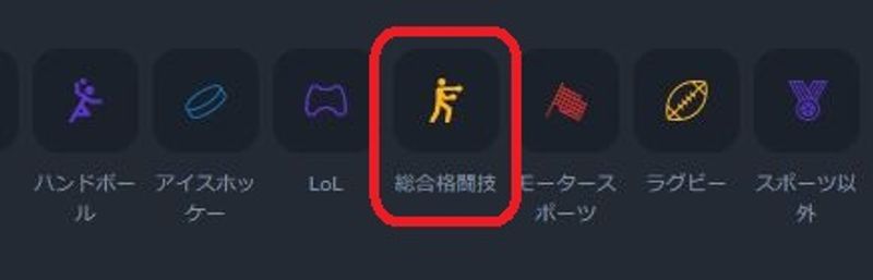 総合格闘技を選択
