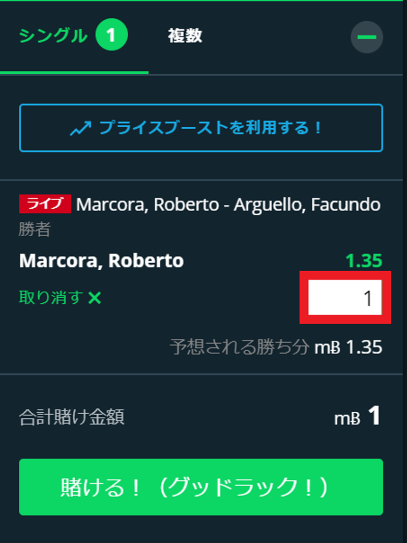 テニスの賭け方一覧